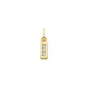 Goud letterhanger met zirkonia I - 2090008