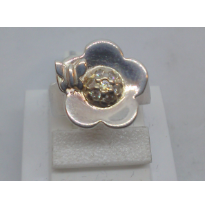Sproet ring bloem met vlinder zirkonia - 3093743
