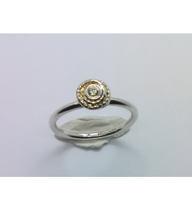 Zilver aanschuif ring rozet mt. 17½ - 3073156