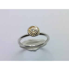 Zilver aanschuif ring rozet mt. 17½ - 3073156