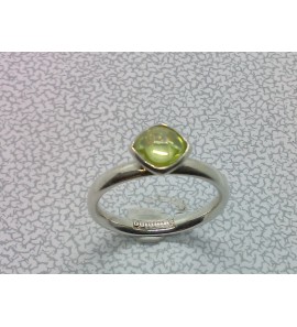 Zilver aanschuif ring met groene zirkonia mt. 17 - 3073186