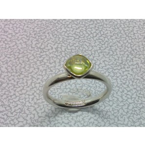 Zilver aanschuif ring met groene zirkonia mt. 17 - 3073186