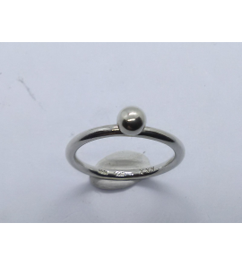Zilver aanschuifring met bol  mt. 17½ - 3019831