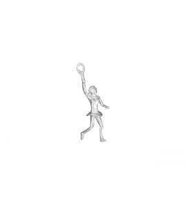 Zilver hanger/bedel Tennisspeelster - 23281