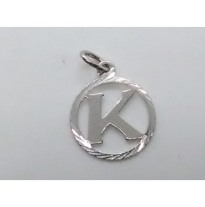Zilver letterhanger in rand 12.5 mm K - 16428