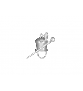 Zilver hanger/bedel Muziek Majorettemuts - 45688