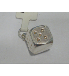Zilver bedel dobbelsteen - 3013559