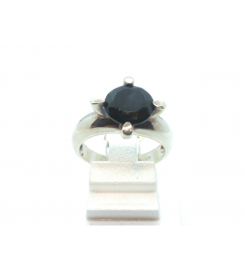Zilver dames ring zwarte zirkonia - 3103575