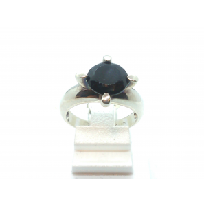 Zilver dames ring zwarte zirkonia - 3103575