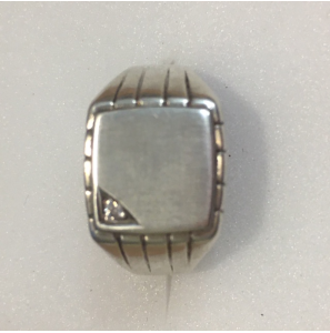 Zilver heren ring vierkant bewerkt met zirkonia - 3103581