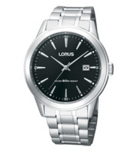 Lorus heren staal bracelet zwart 50m WR - 3110260