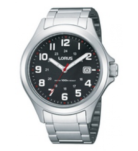 Lorus heren staal bracelet zwart 100m WR - 3110272