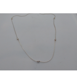 Zilver collier anker-vk + boletjes 42 cm - 3110368