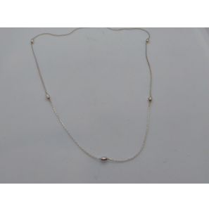 Zilver collier anker-vk + boletjes 42 cm - 3110368