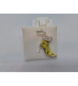 Zilver hanger/bedel laarsje hoge hak - 3110390