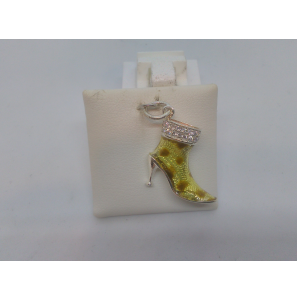 Zilver hanger/bedel laarsje hoge hak - 3110390