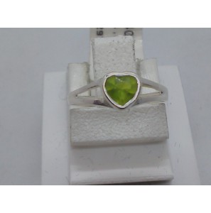 Zilver kinderring met steen groen hartje - 3110409
