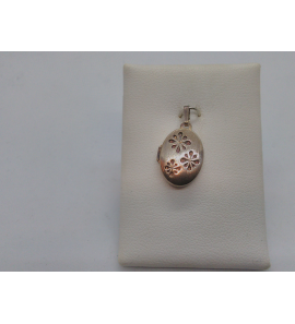 Zilver madallion ovaal bewerkt 16 mm - 3110484