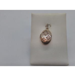 Zilver madallion ovaal bewerkt 16 mm - 3110484