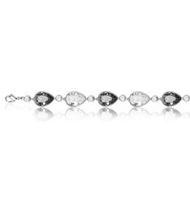 ZINZI zilver armband Swarovski zwart/wit - 3110623