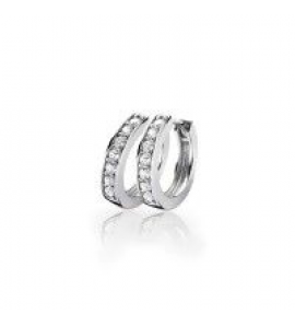 ZINZI zlv. klapcreolen 15x3 mm met zirconia - 3110645