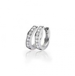 ZINZI zlv. klapcreolen 15x3 mm met zirconia - 3110645