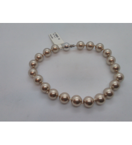 Parel armband 8 mm brons 19 cm - 3110955