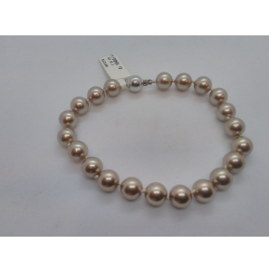 Parel armband 8 mm brons 19 cm - 3110955