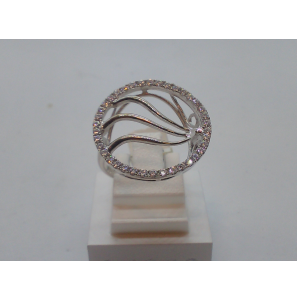 Zilver dames ring open met zirkonia wit - 3111514