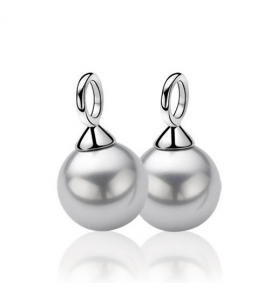 ZINZI zlv. creoolhangers parel lichtgrijs 10 mm - 3111642