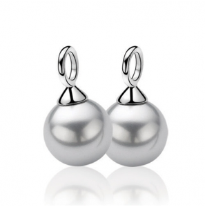 ZINZI zlv. creoolhangers parel lichtgrijs 10 mm - 3111642