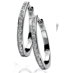 ZINZI zilver klapcreolen zirkonia 24x3 - 3111645
