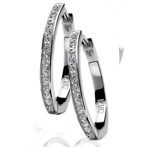 ZINZI zilver klapcreolen zirkonia 24x3 - 3111645