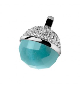 ZINZI zilver hanger zirc/turquoise cat-eye - 3111686