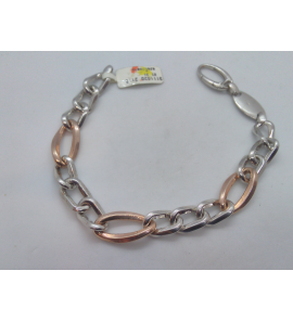 Zilver armband gourmet met rose verguld 21.5 cm - 3111820