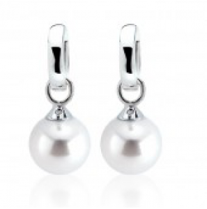 ZINZI zlv. creoolhangers parel wit 10 mm - 3111831