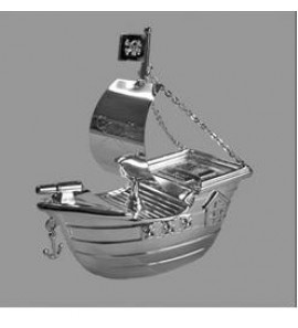 Verzilverde spaarpot piratenschip - 3111907