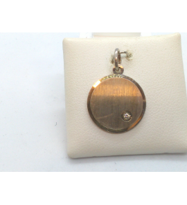 Zilver graveerplaat rond met sleutelgat 18 mm - 3112092