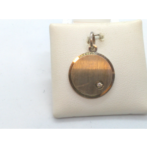 Zilver graveerplaat rond met sleutelgat 18 mm - 3112092
