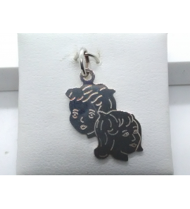 Zilver kinderkopje piekhaar tweeling J/M - 3120061