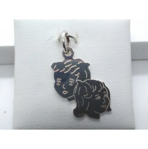 Zilver kinderkopje piekhaar tweeling J/M - 3120061