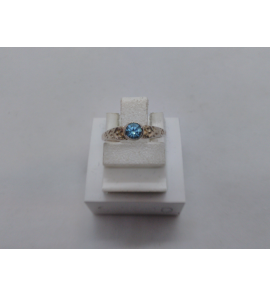 Zilver kinderring met zirkonia l.blauw mt. 12½ - 3112209