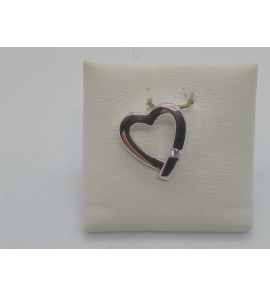 Goud wit hanger hart open met zirkonia - 3112271