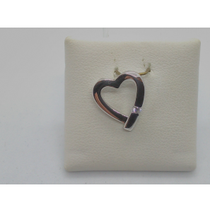 Goud wit hanger hart open met zirkonia - 3112271