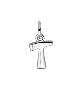 Zilver hanger letter blok T - 3114606