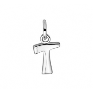 Zilver hanger letter blok T - 3114606