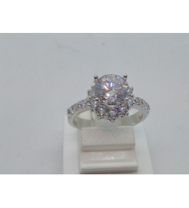 Zilver dames ring met zirkonia mt. 17¾ - 3112571