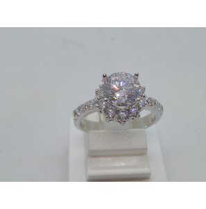Zilver dames ring met zirkonia mt. 17¾ - 3112571
