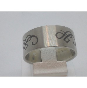 Eselstaal ring met zirkonia mt. 58 - 3112965