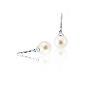 ZINZI zil. oorhangers Swar. witte parel - 3114260